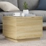 Coffee table with LED lights Sonoma oak 50x50x40 cm by vidaXL, Coffee table - Ref: Foro24-839870, Price: 46,66 €, Discount: %