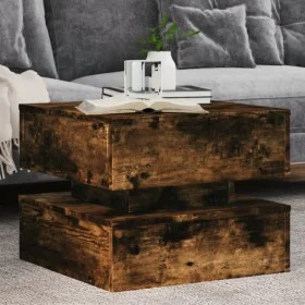 Coffee table with LED lights smoked oak 50x50x40 cm by vidaXL, Coffee table - Ref: Foro24-839858, Price: 68,26 €, Discount: %