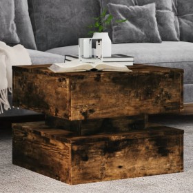 Mesa de centro con luces LED roble ahumado 50x50x40 cm de vidaXL, Mesas de centro - Ref: Foro24-839858, Precio: 55,83 €, Desc...