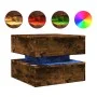 Coffee table with LED lights smoked oak 50x50x40 cm by vidaXL, Coffee table - Ref: Foro24-839858, Price: 68,26 €, Discount: %