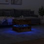 Coffee table with LED lights smoked oak 50x50x40 cm by vidaXL, Coffee table - Ref: Foro24-839858, Price: 55,83 €, Discount: %