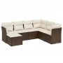 7-piece garden sofa set with brown PE rattan cushions by vidaXL, Garden sets - Ref: Foro24-3263219, Price: 455,38 €, Discount: %