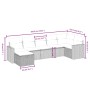 7-teiliges Gartensofa-Set mit braunen PE-Rattan-Kissen von vidaXL, Gartensets - Ref: Foro24-3263509, Preis: 464,86 €, Rabatt: %