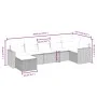 7-teiliges Gartensofa-Set mit braunen PE-Rattan-Kissen von vidaXL, Gartensets - Ref: Foro24-3263509, Preis: 457,51 €, Rabatt: %