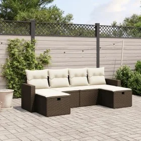6-teilige Gartensofagarnitur und braune synthetische Rattankissen von vidaXL, Gartensets - Ref: Foro24-3263549, Preis: 368,72...