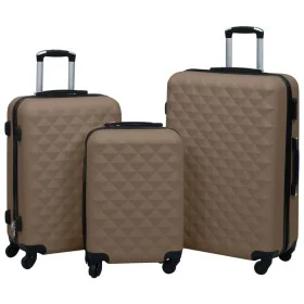 Juego de maletas rígidas con ruedas 3 piezas ABS marrón by vidaXL, Suitcases - Ref: Foro24-92418, Price: 138,93 €, Discount: %