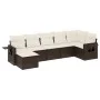 7-piece garden sofa set with brown PE rattan cushions by vidaXL, Garden sets - Ref: Foro24-3252820, Price: 447,88 €, Discount: %