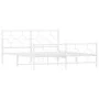 Metal bed frame with headboard and white footboard 160x200 cm by vidaXL, Beds and slatted bases - Ref: Foro24-376296, Price: ...
