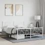 Metal bed frame with headboard and white footboard 160x200 cm by vidaXL, Beds and slatted bases - Ref: Foro24-376296, Price: ...