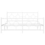 Bettgestell aus Metall mit Kopfteil und weißem Fußteil 160x200 cm von vidaXL, Betten und Lattenroste - Ref: Foro24-376296, Pr...