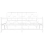 Metal bed frame with headboard and white footboard 160x200 cm by vidaXL, Beds and slatted bases - Ref: Foro24-376296, Price: ...