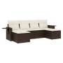 6-teilige Gartensofagarnitur und braune synthetische Rattankissen von vidaXL, Gartensets - Ref: Foro24-3252860, Preis: 372,08...