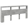 Betongraues Kopfteil mit LED-Licht 220x17x102 cm von vidaXL, Kopf- und Fußteile - Ref: Foro24-839227, Preis: 102,03 €, Rabatt: %