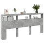 Betongraues Kopfteil mit LED-Licht 220x17x102 cm von vidaXL, Kopf- und Fußteile - Ref: Foro24-839227, Preis: 102,03 €, Rabatt: %