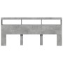 Betongraues Kopfteil mit LED-Licht 220x17x102 cm von vidaXL, Kopf- und Fußteile - Ref: Foro24-839227, Preis: 102,03 €, Rabatt: %