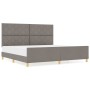 Estructura de cama con cabecera Taupé 200 x 200 cm tela