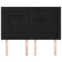 Cabecero con orejas de terciopelo negro 147x16x118/128 cm