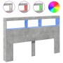 Bettkopfteil in Betongrau mit LED-Licht, 160 x 17 x 102 cm von vidaXL, Kopf- und Fußteile - Ref: Foro24-839206, Preis: 92,49 ...