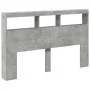 Concrete gray bed headboard with LED light 160x17x102 cm by vidaXL, Headboards and footboards - Ref: Foro24-839206, Price: 91...