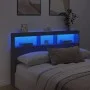Concrete gray bed headboard with LED light 160x17x102 cm by vidaXL, Headboards and footboards - Ref: Foro24-839206, Price: 91...