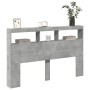 Bettkopfteil in Betongrau mit LED-Licht, 160 x 17 x 102 cm von vidaXL, Kopf- und Fußteile - Ref: Foro24-839206, Preis: 92,49 ...