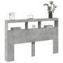 Concrete gray bed headboard with LED light 160x17x102 cm by vidaXL, Headboards and footboards - Ref: Foro24-839206, Price: 91...