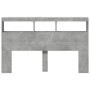 Concrete gray bed headboard with LED light 160x17x102 cm by vidaXL, Headboards and footboards - Ref: Foro24-839206, Price: 92...