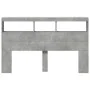 Concrete gray bed headboard with LED light 160x17x102 cm by vidaXL, Headboards and footboards - Ref: Foro24-839206, Price: 91...