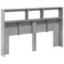 Concrete gray bed headboard with LED light 160x17x102 cm by vidaXL, Headboards and footboards - Ref: Foro24-839206, Price: 91...