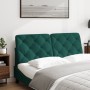 Cabecero de cama acolchado terciopelo verde oscuro 120 cm