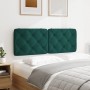 Cabecero de cama acolchado terciopelo verde oscuro 120 cm