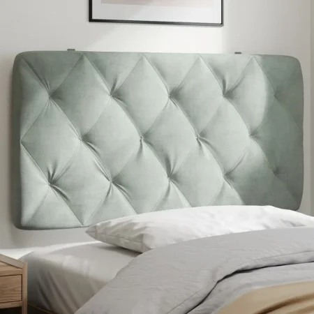 Cabecero de cama acolchado terciopelo gris claro 100 cm de vidaXL, Cabeceros y pies de cama - Ref: Foro24-374714, Precio: 39,...