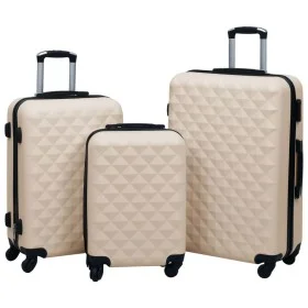Gold ABS 3-piece hard suitcase set with wheels by vidaXL, Suitcases - Ref: Foro24-92416, Price: 136,65 €, Discount: %