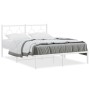 Estructura de cama de metal con cabecero blanca 140x190 cm de vidaXL, Camas y somieres - Ref: Foro24-376275, Precio: 99,26 €