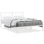Metallbettgestell mit weißem Kopfteil 140x190 cm von vidaXL, Betten und Lattenroste - Ref: Foro24-376275, Preis: 97,96 €, Rab...