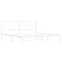 Metal bed frame with white headboard 183x213 cm by vidaXL, Beds and slatted bases - Ref: Foro24-376280, Price: 110,88 €, Disc...