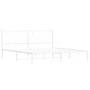 Metal bed frame with white headboard 183x213 cm by vidaXL, Beds and slatted bases - Ref: Foro24-376280, Price: 109,32 €, Disc...