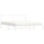 Metal bed frame with white headboard 183x213 cm by vidaXL, Beds and slatted bases - Ref: Foro24-376280, Price: 109,32 €, Disc...