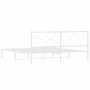 Metal bed frame with white headboard 183x213 cm by vidaXL, Beds and slatted bases - Ref: Foro24-376280, Price: 109,32 €, Disc...