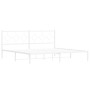 White metal bed frame with headboard 200x200 cm by vidaXL, Beds and slatted bases - Ref: Foro24-376282, Price: 114,68 €, Disc...