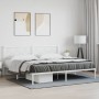 White metal bed frame with headboard 200x200 cm by vidaXL, Beds and slatted bases - Ref: Foro24-376282, Price: 114,68 €, Disc...