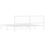 White metal bed frame with headboard 200x200 cm by vidaXL, Beds and slatted bases - Ref: Foro24-376282, Price: 114,68 €, Disc...