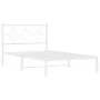 Metallbettgestell mit Kopf- und Fußteil weiß 107x203 cm von vidaXL, Betten und Lattenroste - Ref: Foro24-376289, Preis: 80,33...