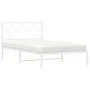 Metallbettgestell mit Kopf- und Fußteil weiß 107x203 cm von vidaXL, Betten und Lattenroste - Ref: Foro24-376289, Preis: 80,33...