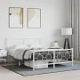 Bettgestell aus Metall mit Kopfteil und weißem Fußteil 140x200 cm von vidaXL, Betten und Lattenroste - Ref: Foro24-376294, Pr...