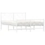 Metal bed frame with headboard and white footboard 140x200 cm by vidaXL, Beds and slatted bases - Ref: Foro24-376294, Price: ...