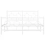 Metal bed frame with headboard and white footboard 140x200 cm by vidaXL, Beds and slatted bases - Ref: Foro24-376294, Price: ...