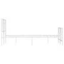 Metal bed frame with headboard and white footboard 140x200 cm by vidaXL, Beds and slatted bases - Ref: Foro24-376294, Price: ...