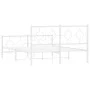 Metal bed frame with headboard and white footboard 140x200 cm by vidaXL, Beds and slatted bases - Ref: Foro24-376294, Price: ...