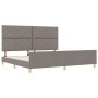 Estructura de cama con cabecera Taupé 200 x 200 cm tela